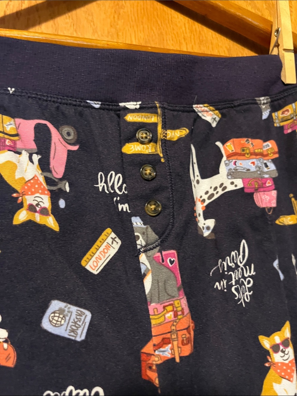 Cuddl Duds Navy Travel & Animals Print Women's Pajama Set - Picture 11 of 15